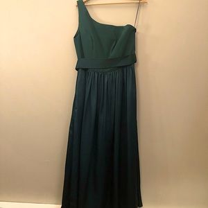 One Shoulder Green Vera Wang Dress